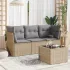 Set mobilier de grădină cu perne, 4 piese, negru, poliratan GartenMobel Dekor