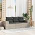Set mobilier de grădină cu perne, 3 piese, negru, poliratan GartenMobel Dekor