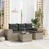Set mobilier de grădină cu perne, 5 piese, negru, poliratan GartenMobel Dekor