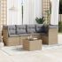 Set mobilier de grădină cu perne, 6 piese, negru, poliratan GartenMobel Dekor
