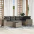 Set mobilier grădină cu perne, 6 piese, gri, poliratan GartenMobel Dekor