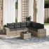 Set canapele de grădină cu perne, 7 piese, negru, poliratan GartenMobel Dekor