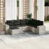 Set canapele de grădină cu perne, 7 piese, negru, poliratan GartenMobel Dekor