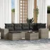 Set canapele de grădină cu perne, 7 piese, negru, poliratan GartenMobel Dekor