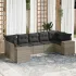 Set canapele de grădină cu perne, 7 piese, negru, poliratan GartenMobel Dekor