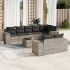 Set mobilier de grădină cu perne, 9 piese, negru, poliratan GartenMobel Dekor