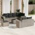 Set mobilier de grădină cu perne, 9 piese, negru, poliratan GartenMobel Dekor