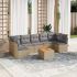 Set mobilier de grădină cu perne, 8 piese, negru, poliratan GartenMobel Dekor