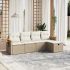 Set mobilier de grădină cu perne, 6 piese, negru, poliratan GartenMobel Dekor