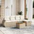 Set mobilier de grădină cu perne, 6 piese, negru, poliratan GartenMobel Dekor