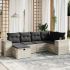 Set canapele de grădină cu perne, 7 piese, negru, poliratan GartenMobel Dekor