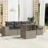 Set mobilier grădină cu perne, 6 piese, gri, poliratan GartenMobel Dekor