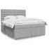 Pat box spring cu saltea, gri deschis, 140x190 cm, textil GartenMobel Dekor