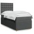 Pat box spring cu saltea, negru, 90x200 cm, textil GartenMobel Dekor