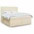 Pat box spring cu saltea, crem, 90x190 cm, textil GartenMobel Dekor