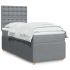 Pat box spring cu saltea, albastru, 80x200 cm, textil GartenMobel Dekor
