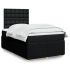 Pat box spring cu saltea, negru, 90x190 cm, textil GartenMobel Dekor