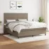 Pat box spring cu saltea, gri taupe, 80x200 cm, textil GartenMobel Dekor
