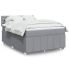 Pat box spring cu saltea, crem, 160x200 cm, material textil GartenMobel Dekor