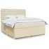 Pat box spring cu saltea, crem, 200x200 cm, textil GartenMobel Dekor