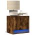 Noptiere montate pe perete cu lumini LED, 2 buc., alb GartenMobel Dekor
