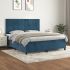 Pat box spring cu saltea, gri deschis, 180x200 cm, catifea GartenMobel Dekor