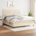 Pat box spring cu saltea, gri închis, 180x200 cm, textil GartenMobel Dekor