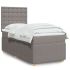 Pat box spring cu saltea, gri deschis, 100x200 cm, textil GartenMobel Dekor