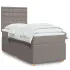 Pat box spring cu saltea, gri taupe, 90x190 cm, textil GartenMobel Dekor