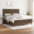 Pat box spring cu saltea, maro închis, 80x200 cm, textil GartenMobel Dekor