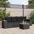 Set mobilier de grădină cu perne, 5 piese, negru, poliratan GartenMobel Dekor