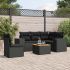 Set mobilier de grădină cu perne, 6 piese, negru, poliratan GartenMobel Dekor