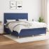 Pat box spring cu saltea, negru, 160x200 cm, textil GartenMobel Dekor