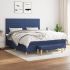 Pat continental cu saltea, gri deschis, 160x200 cm, textil GartenMobel Dekor