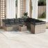 Set canapele de grădină, 12 piese, cu perne, negru, poliratan GartenMobel Dekor