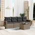 Set mobilier de grădină cu perne, 5 piese, negru, poliratan GartenMobel Dekor