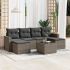 Set canapele de grădină cu perne, 7 piese, negru, poliratan GartenMobel Dekor