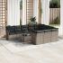 Set canapele de grădină cu perne, 11 piese, negru, poliratan GartenMobel Dekor