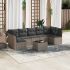 Set mobilier de grădină cu perne, 8 piese, negru, poliratan GartenMobel Dekor
