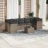 Set mobilier de grădină cu perne, 8 piese, negru, poliratan GartenMobel Dekor
