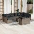 Set mobilier de grădină cu perne, 13 piese, negru, poliratan GartenMobel Dekor