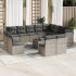 Set mobilier de grădină cu perne, 13 piese, negru, poliratan GartenMobel Dekor
