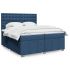 Pat continental cu saltea, albastru, 160x200cm, material textil GartenMobel Dekor