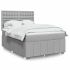 Pat box spring cu saltea, gri taupe, 160x200 cm material textil GartenMobel Dekor