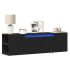 Dulap TV de perete cu lumini LED, stejar maro, 180x31x39,5 cm GartenMobel Dekor