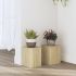 Suporturi de plante, 2 buc., alb, 15x15x20 cm, lemn prelucrat GartenMobel Dekor