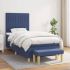 Pat continental cu saltea, albastru, 160x200cm, material textil GartenMobel Dekor