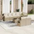 Set mobilier de grădină cu perne, 9 piese, negru, poliratan GartenMobel Dekor