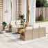 Set mobilier de grădină cu perne, 6 piese, negru, poliratan GartenMobel Dekor