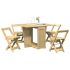 Set mobilier tip fluture Corona, pliabil 5 piese gri lemn pin GartenMobel Dekor